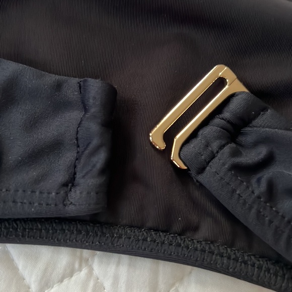 New BEACH RIOT Kelsey embellished strapless bandeau swim bikini top black size S - Picture 5 of 7